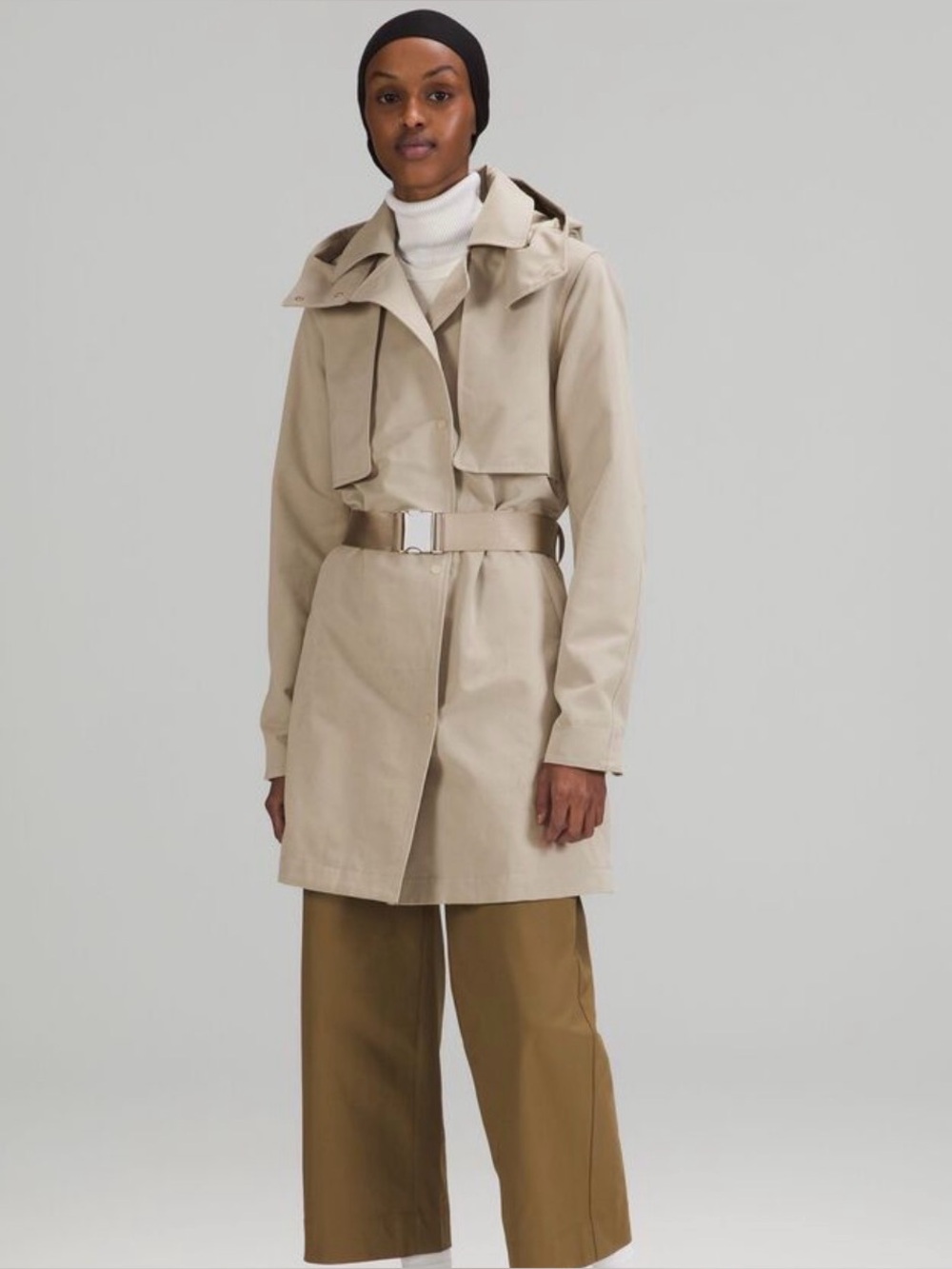 Lululemon Always There Short Trench Coat Raw Linen NWOT Size 8